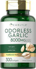 Carlyle Odorless Garlic Softgels | 300 Count | High Potency Formula | Non-Gmo and Gluten Free