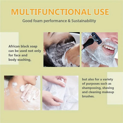 African Black Soap Control Cleansing Bath Soap Organic Natural Anti-mite Hydrate and Moisturize