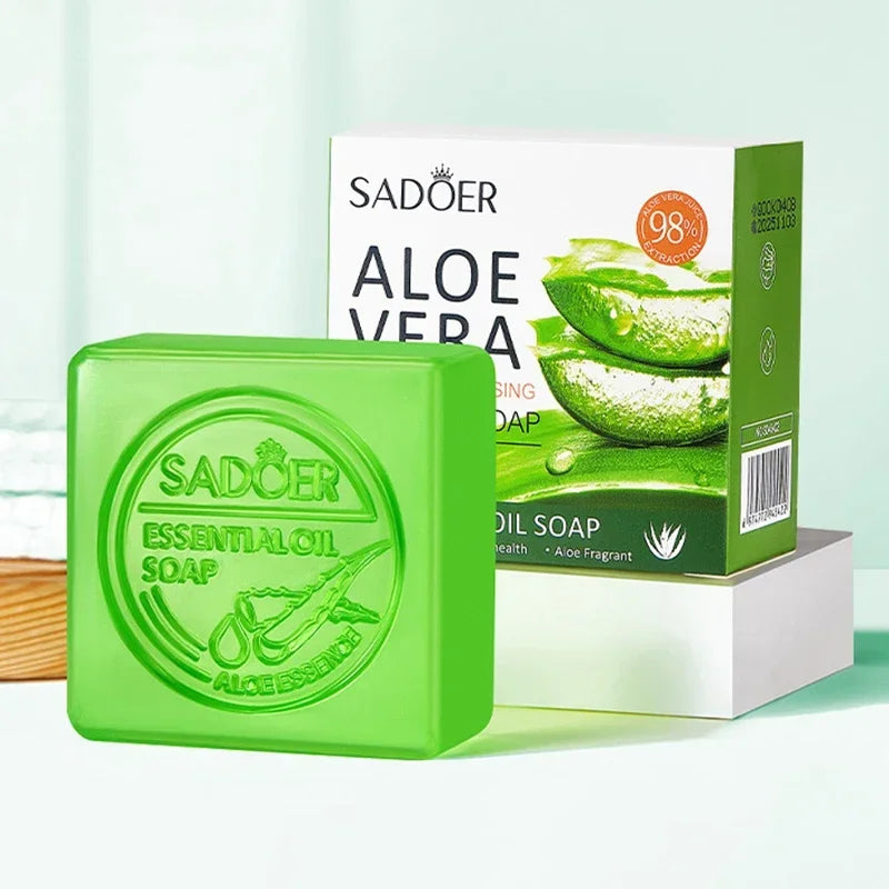 SADOER Aloe Facial Soap Face Wash Foam Facial Cleanser Moisturizer
