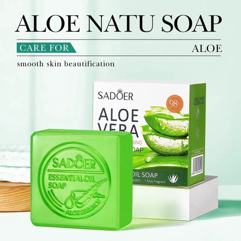 SADOER Aloe Facial Soap Face Wash Foam Facial Cleanser Moisturizer