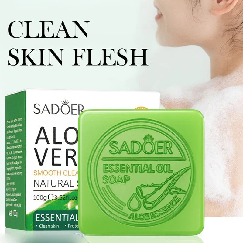 SADOER Aloe Facial Soap Face Wash Foam Facial Cleanser Moisturizer