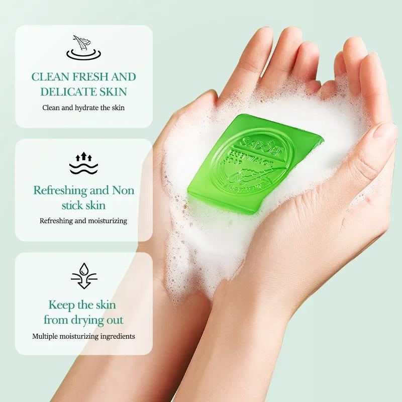 SADOER Aloe Facial Soap Face Wash Foam Facial Cleanser Moisturizer